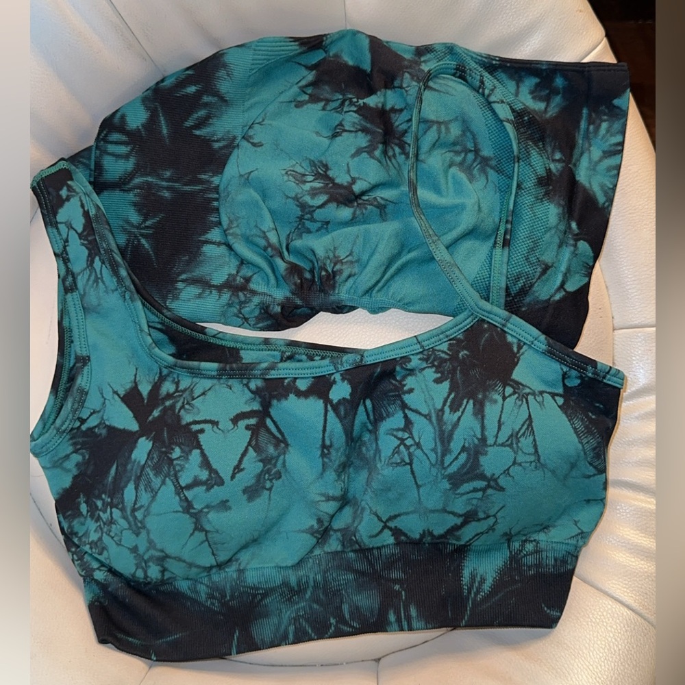 Tie-Dye Sports Bra and Shorts Set